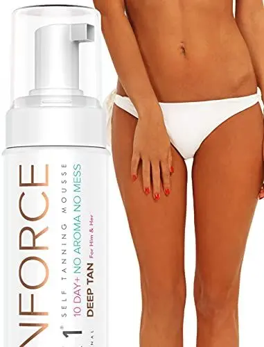Produktbild: NYK1 TanForce Selbstbräuner Körper Und Gesichtsbräuner (250ml) Selbstbräuner Mousse Natürliches Aussehen Selbstbräuner Gesicht Und Selbstbräuner Beine - Langanhaltende Selbstbräuner Spray