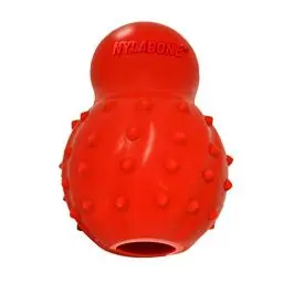 Produktbild: Nylabone 984654 Füllbares Naturkautschuk-Kauspielzeug für Hunde, mit Speckgeschmack, interaktives Kauspielzeug, Jagen & Holen, geeignet für kleine Hunde (bis 11 kg), S