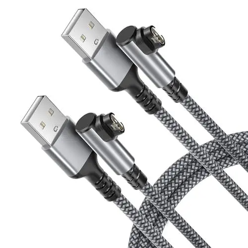 Produktbild: Nylon Winkel Ladekabel für Garmin Watch 1.2M 2Pack,USB Charger Cable für Fenix 8 E 7 7S 7X 6 6S 5 5S 5X Solar,Venu 3 2S,Epix 2,Forerunner 965 955 265 255 245 165 55 GPS Music,Instinct,Approach S70 S60