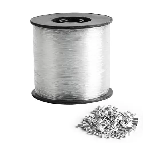 Produktbild: Nylonfaden Transparent Reißfest, 0,8mm x 200M Nylonschnur für Armbänder, Durchsichtige Angelschnur, Klarer Unsichtbarer Starker Faden zum Aufhängen, Dekoration Perlenfaden für DIY Basteln Schmuck