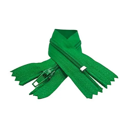 Produktbild: Nylon-Reißverschlüsse, Nr. 3, erhältlich in 24 Farben und Größen, Reißverschluss zum Nähen, Reißverschluss zum Nähen auf Kleidung, Reißverschlüsse zum Nähen, (10 Einheiten-18 cm, Grün)