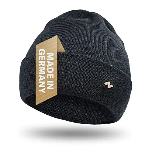 Produktbild: NYTTED® Merino Mütze Herren & Damen | 100% feinste Merinowolle | warm, weich & Strechy | Wollmütze Herren & Damen, Wintermütze Herren & Damen, Strickmütze für Herren & Damen, Merino Herren, Anthrazit