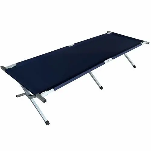 Produktbild: NYVI Feldbett 190x64x42 cm - Klappbett aus Stahl und Oxford Gewebe mit PVC Beschichtung - Faltbar, Klappbar, mit Tragetasche - Bett für Gäste, Reise, Camping - Campingbett Campingliege
