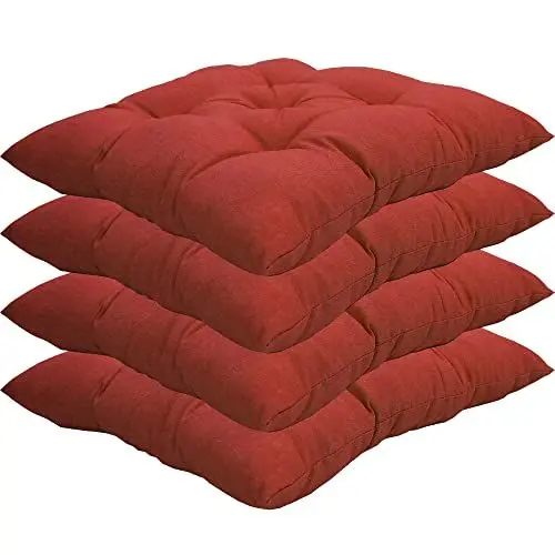 Produktbild: NYVI Stuhlkissen 38x38 cm ComfySeat Rot 4er Set - Sitzkissen mit 6 cm Comfort Sitzpolster - Indoor & Outdoor - Gartenstuhlkissen aus Baumwoll-Mischgewebe - ÖkoTex 100