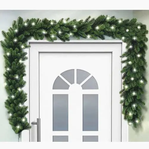 Produktbild: NYVI Weihnachtsgirlande Xmas Premium 270 cm mit LED Beleuchtung - Künstliche Voll-PE Spritzguss Girlande - Naturgetreu - Dekogirlande für Weihnachten - Weihnachtsdeko - B1 Schwer Enflammbar