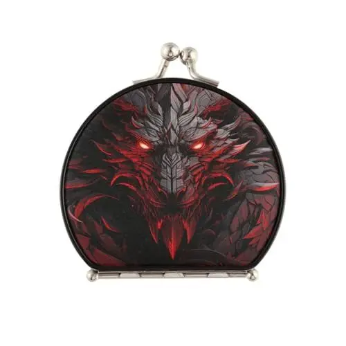 Produktbild: NYYYTTTEU Cooler Roter Drache Makeup Kleiner Spiegel für Handtaschen,Faltbar Kompaktspiegel Tragbarer Klappspiegel Taschenspiegel für Reisen