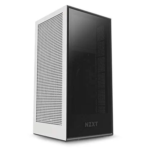 Produktbild: NZXT H1 - ITX-Gehäuse mit kleinem Formfaktor - Zweikammer-Luftstrom - Getönte Frontplatte aus gehärtetem Glas - Integriertes 650-W-Netzteil mit 80+ Gold, 140-mm-AIO-Wasserkühler - Weiß