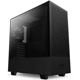 Produktbild: NZXT H5 Flow - CC-H51FB-01 - Premium ATX Mid-Tower PC Gaming Gehäuse - Airflow Mesh Front - Seitenteil aus gehärtetem Glas - Extra GPU Lüfter - Wasserkühlung Ready - USB C - Schwarz