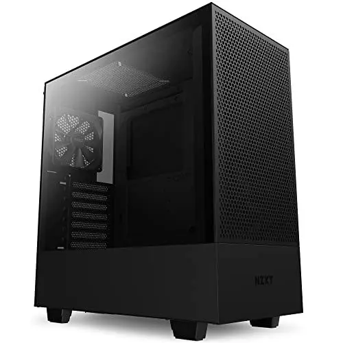 Produktbild: NZXT H5 Flow - CC-H51FB-01 - Premium ATX Mid-Tower PC Gaming Gehäuse - Airflow Mesh Front - Seitenteil aus gehärtetem Glas - Extra GPU Lüfter - Wasserkühlung Ready - USB C - Schwarz