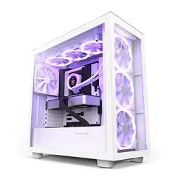 Produktbild: NZXT H7 Elite - CM-H71EW-01 - ATX Mid-Tower Gaming PC-Gehäuse - Front USB-C Port - Tempered Glass Front- & Seitenteil - RGB Lüfter (3 enthalten) - Für Wasserkühlung ready