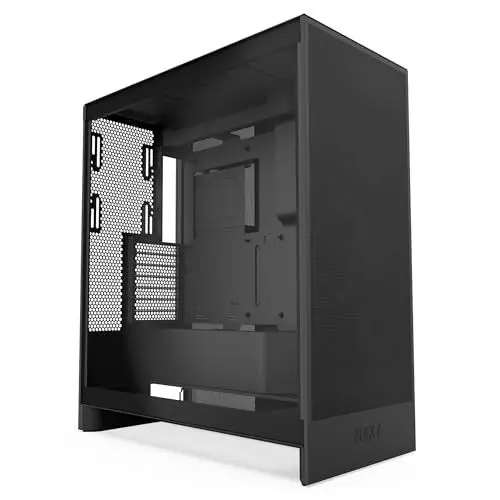 Produktbild: NZXT H7 Flow | Mid-Tower-ATX-Airflow-Gehäuse | Bis zu 3 x 120-mm-Lüfter im Boden zur direkten GPU-Kühlung | 3 x 120-mm-Frontlüfter | 420-mm-Kühler-Trägerplatte vorn | Kabelmanagement | Schwarz