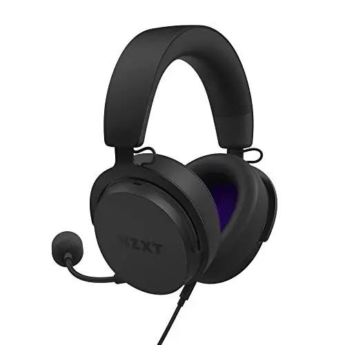 Produktbild: NZXT Kabelgebundenes PC-Gaming Relay-Headset – AP-WCB40-B2 - Hi-Res-Audio-zertifiziert – DTS Headphone:X Surround-Sound – Leichtes und komfortables Design – Abnehmbares Mikrofon – Schwarz