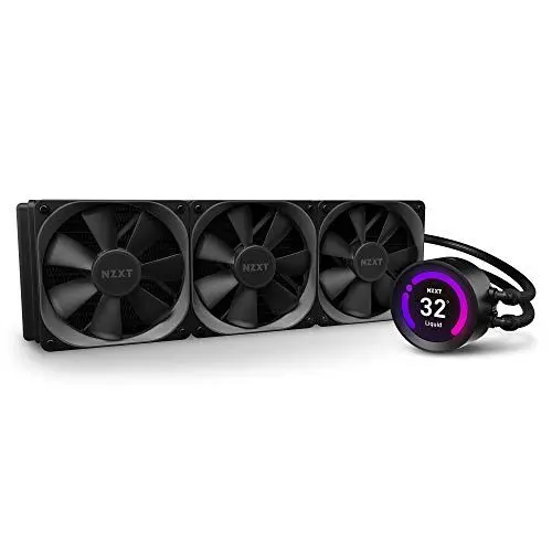 Produktbild: NZXT Kraken Z73 360 mm - RL-KRZ73-01 - AIO RGB CPU Liquid Cooler - Customizable LCD Display - Improved Pump - Powered by CAM V4 - RGB Connector - Aer P 120 mm Radiator Fans (3 Included)