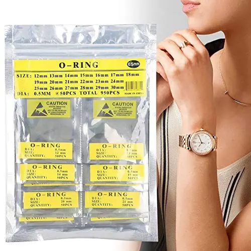 Produktbild: O Ring Kit, O Ring Uhr Bodendichtung Gummi Dichtungsscheiben Set Hintere Abdeckung der Uhr O Ring, Wasserdichte Runde Uhrendichtungen O Ring Dichtungsringe Uhrenzubehör (0.5mm)
