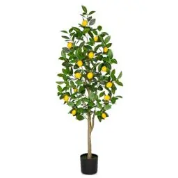 Produktbild: Oairse 120cm Kunstpflanzen Groß Zitronenbaum Kunstpflanze Zitronenbaum Groß im Topf Künstlicher Baum für drinnen und draußen, Moderne Dekoration, Dekoration Badezimmer Wohnzimmer Schlafzimmer Balkon