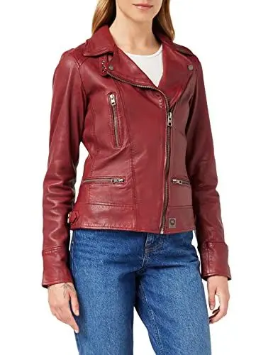 Produktbild: Oakwood Damen Jacke Echtleder 62065, Rot-Rouge (Feu), Large