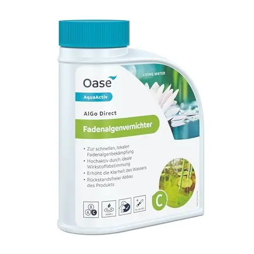 Produktbild: OASE 43139 AquaActiv AlGo Direct Fadenalgenvernichter 500 ml - biologische Teichpflege ideal gegen Fadenalgen im Teich Gartenteich Schwimmteich Fischteich Koiteich