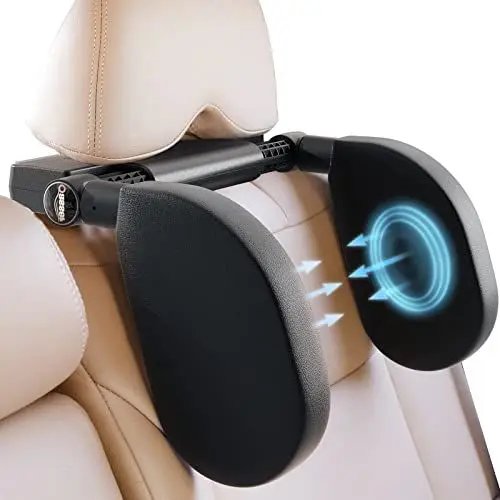 Produktbild: Oasser Kopfstütze Auto Kinder abnehmbare Nackenstütze Auto Autositz seitliches Nackenkissen für Kinder Erwachsene aus Leder 180°Einstellbar