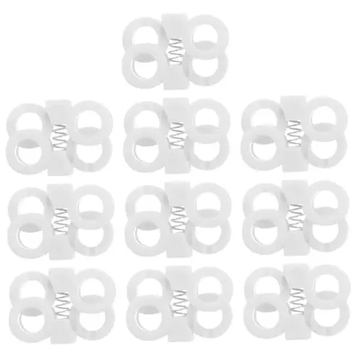 Produktbild: OATIPHO 10St faule Schnürsenkelschnalle Sneaker turnschuhe sport shoes sports schuhe gym schuhe Schnürsenkelschloss für Erwachsene Schnürsenkel-Endclips Spitzenverschluss Plastik Weiß