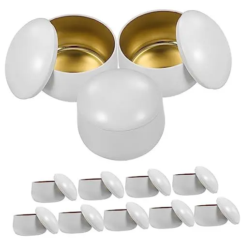 Produktbild: OATIPHO 12St Kerzenglas Kerzendosen Aromatherapie-Kerze kleine Dosen zuckerdose Blechdosen mit Deckel Dose aus Weißblech Schüttgut Metalldose Büchsen Lagertank Aufbewahrungskiste