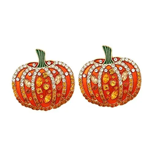 Produktbild: OATIPHO 1 Paar Ohrringe für Frauen halloween ohrringe halloween earrings Halloween-Dekor Ohrstecker für die Schmuckherstellung Damen Ohrringe Kürbis-Ohrstecker Ohrschmuck Legierung Orange