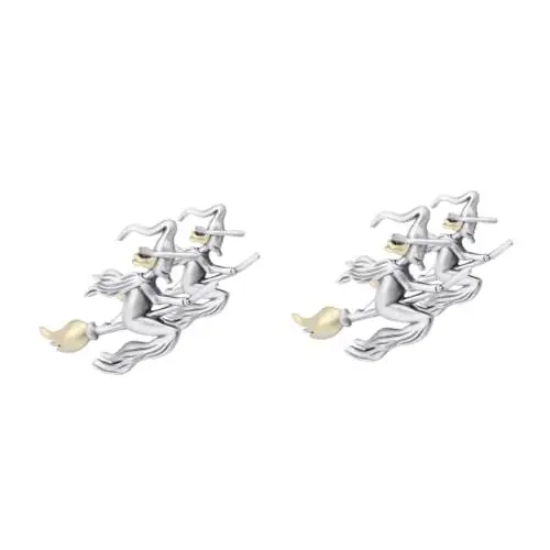 Produktbild: OATIPHO 2 Sätze Reitet Auf Einer Besenbrosche Halloween-emaille-brosche Halloween-emaille-stifte Jacken-brosche Kreative Anstecknadeln Halloween-stifte Legierung Silver 2 Stück * 2
