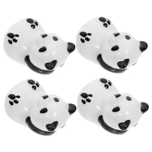 Produktbild: OATIPHO 4 Stück Essstäbchenablage aus Keramik Kalligraphie-Stiftständer Utensilien Keramik Essstäbchenhalter Panda Essstäbchenhalter Essstäbchenständer in Panda-Form Löffelhalter
