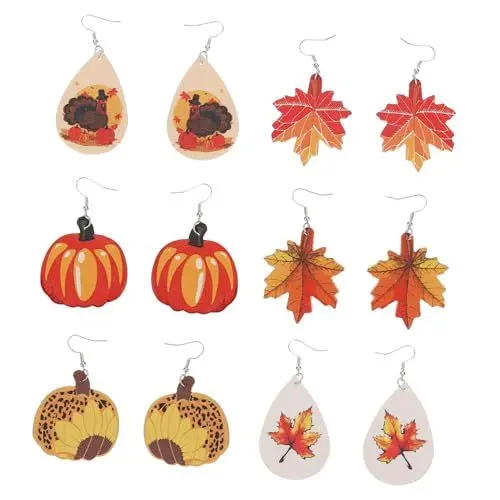 Produktbild: OATIPHO Ohrring-requisite Für Party 6 Paar Herbst-ahornblätter-ornament Damen-ohr Leichtes Modisches Ohrring-set Einzigartiges Für Freundin Ehefrau Freunde