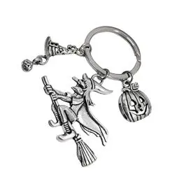 Produktbild: OATIPHO Halloween Schlüsselanhänger, Hexenhut-Schlüsselanhänger, Kürbis Anhänger, Metall Glücksbringer ideal als Geschenk z.B. für den besten Freund - Für Männer, Frauen & Kinder