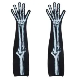 Produktbild: OATIPHO Halloween Skelett Handschuhe Skelett-Todeshandschuhe Halloween-Geisterhandschuhe Skelett-Handschuhe Schwarz Für Halloween-Kostüm-Zubehör Gruselige Party-Requisiten Skeleton Arm Sleeve