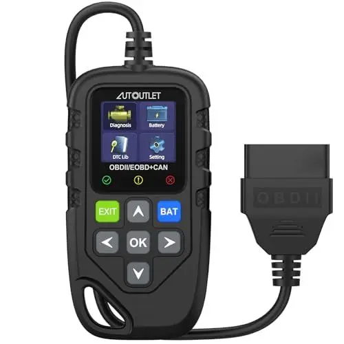 Produktbild: OBD2 Diagnosegerät, One Touch Batterietest-Taste, OBD2/EOBD Auto Diagnosegerät 11 OBD2 Modi & Farbbildschirm mit DTC-Fehlerlicht und Definition Anzeige, 13 Sprachen, Auto Auslesegerät Fehlercodeleser