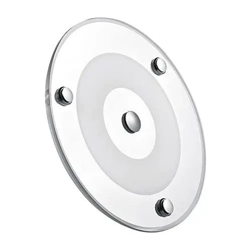 Produktbild: Obeaming 12V LED Deckenleuchte Wohnmobil, Dimmbar Panel Leuchte 120mm 4,5W 5000K 24V 400LM Zwei Farbe (Kaltes Weiß/Blau) mit Dimmer Schalter Aufbauleuchte für Camper Boot Yacht Innenbeleuchtung