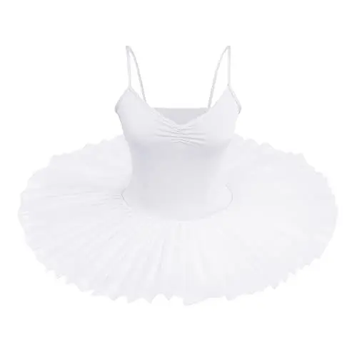 Produktbild: OBEEII Elegant Damen Ballettkleid Ballett Tutu mit Samt Balletttrikot Ballettanzug Tanzkleid Wettbewerb Ballerinas Kostüm Ballettkleidung Frauen Ballett-Tanz-Trikot für Damen Weiß A XL