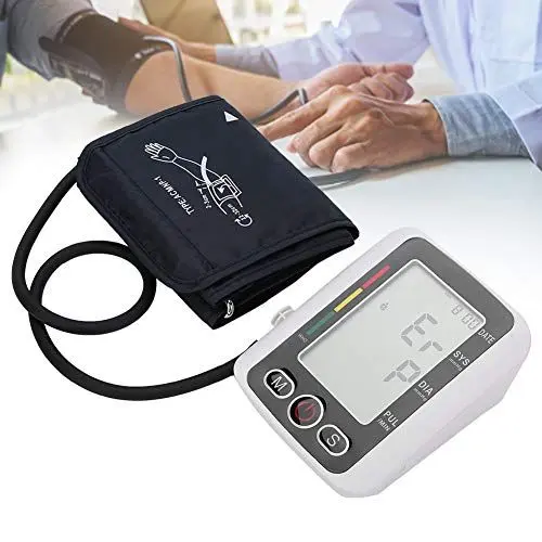 Produktbild: Oberarm Blutdruckmessgerät, Vollautomatisch Digital Blutdruckgerät für präzise Blutdruckmessung & Pulsmessung & Arrhythmie Anzeige, 2x120 Gruppen Dual User Modus mit Großes LCD Display