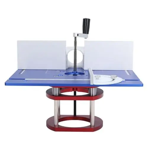 Produktbild: Oberfräsen-Hebebasis, Oberfräsen-Hebesystem, Oberfräsen-Werkzeug für Holzbearbeitungsmaschinen, Höhenverstellbares Manuelles Oberfräsen-Tisch-Hebesystem (BLUE)