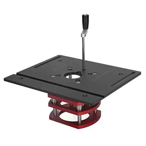Produktbild: Oberfräsentisch Lfit Platte, Gute Stabilität 64-66mm Spannbereich Handheben Standardausführung DIY Oberfräsenheber (Schwarz)