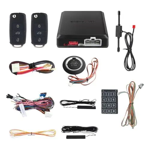 Produktbild: Oberseite Qualität Smart Schlüssel Pke Auto Alarm System mit Fernbedienung Motor Start Starter Druck Start Knopf & Touch Passwort Schlüssellos Go System Duplikat Ungeschliffen Schlüssel Klinge