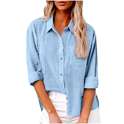 Produktbild: Oberteil Damen,Bluse Mit Volants Ärmel Gelbe Damen Pullover Bluse 3/4 Arm Damen Spitzenoberteil Weiß Langarm Pullover Damen Reissverschluss Damen Bluse Oversize Langarm Shirt Baumwolle(Türkis,4XL)