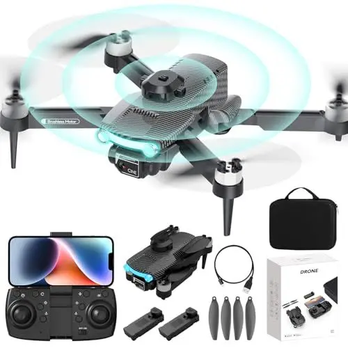 Produktbild: OBEST Drohne mit Kamera 4K, RC Faltbare FPV WiFi Live Übertragung Drohne, Hindernisvermeidung, Bürstenloser Motor, 2 Akku 28min, One Key Start/Landen, Headless Modus, Drone für Kinder Anfänger