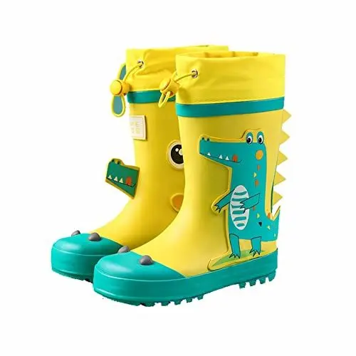 Produktbild: YANFJHV Gefütterte Überzieher Baby Wasserschuhe Baby Regenstiefel Wasserstiefel in großen und kleinen Kindern Kinder mit elastischer Kordel (Green, 30 Little Child)