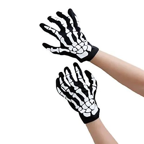 Produktbild: Oblique-Uniuqe® Skelett Handschuhe Schwarz Einheitsgröße Mann & Frau - Fasching Karneval Helloween