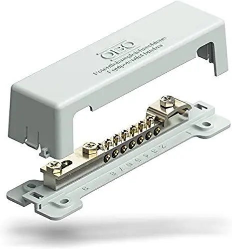 Produktbild: OBO Potential Ausgleichsschiene, 7x ein-/mehrdr. 25mm², feindr. 16mm², Kunststoff , Typ 1809, 5015073