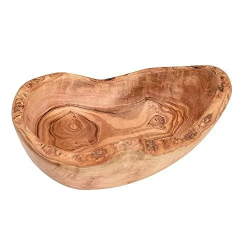 Produktbild: Bérard Olivenholz Obstschale rustikal | Hochwertig verarbeitete Olivenholz Schale | 21 x 14 x 4 cm | In Handarbeit gefertigte Obstschale Holz | Jede Holzschale ist ein Unikat | Holzschale groß