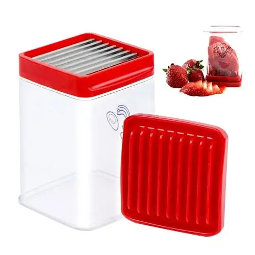Produktbild: Obstschneider Fruit Cutter, Obst Schneider Multifunktional Fruit Cup Slicer Obstschneidewerkzeuge Apfelschneider Obstschneidebecher und Gemüseschneider für Gemüse Obstsalat Küchenhelfer, 1 Stück