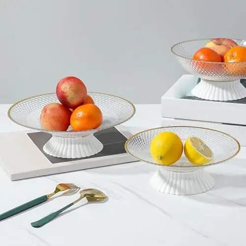 Produktbild: Obstteller, Modern, Stilvoll, Großes Fassungsvermögen, Abtropfschale aus Kunststoff für Küchentheke, Familienfeiern, Material
