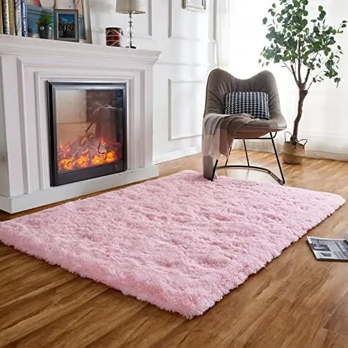 Produktbild: Obundi Wohnzimmerteppich,Flauschig-WaschbarerTeppich für Schlafzimmer,Kinderzimmer,Lounge (Rosa,160×230 cm)