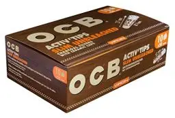 Produktbild: OCB 18657 ActivTips Slim Unbleached-7 mm-Virgin-Aktivkohlefilter mit Keramikkappen-10 x 50 500 Stück, Papier