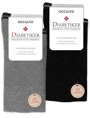 Produktbild: Occulto Damen Diabetiker Socken 10er Pack (Modell: Julia) Grau Mix 39-42