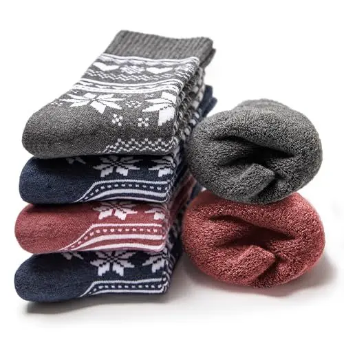 Produktbild: Occulto Damen Norweger Socken 6er Pack (Modell: Frida) Rot Grau Blau 39-42