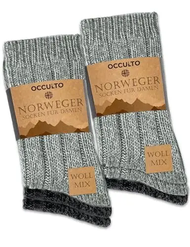 Produktbild: Occulto Damen Norweger Socken 6er Pack (Modell: Gloria) Grau Mix 35-38